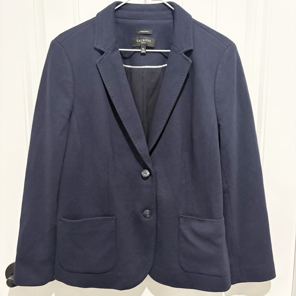 Talbots Jackets & Blazers - Talbots Aberdeen Blazer‎ Jacket Plus Petite 16 Navy Blue Knit Academia Career